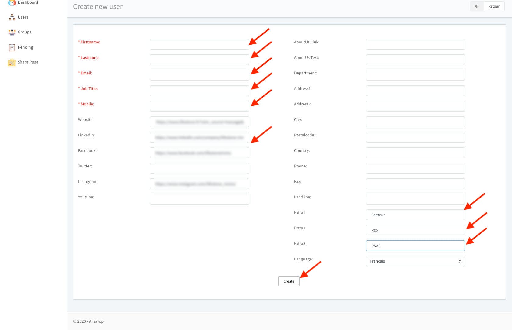 Create a new Pluralle Group User