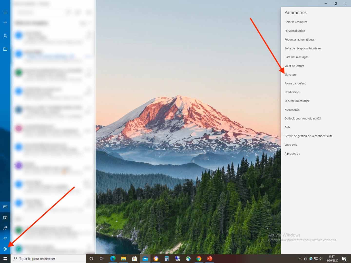 open your outlook preferences